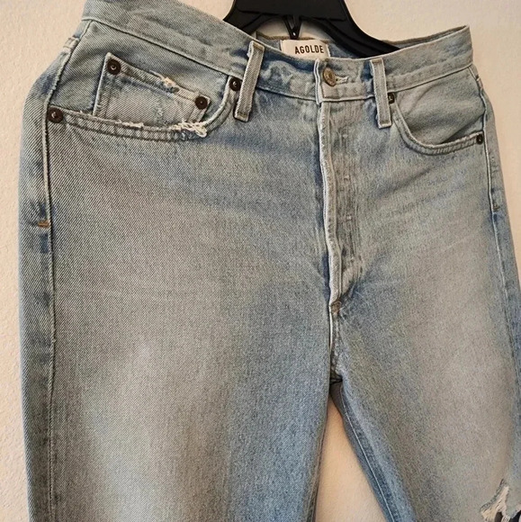 Agolde Riley High rise Straight Crop jean in Clear skies sz 29 NWT light wash - Picture 5 of 16